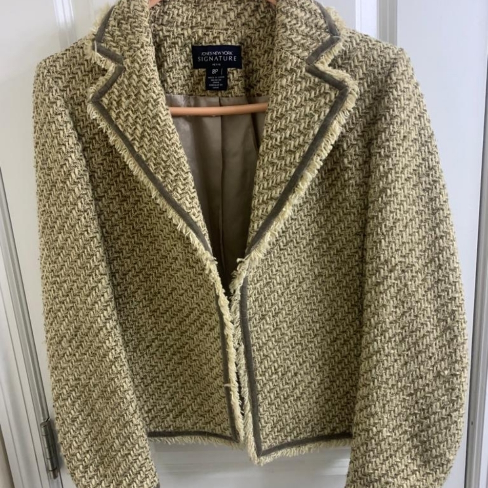 Jones New York 9% Wool Y2K Cottagecore Women's blazer Jacket office Size 8P